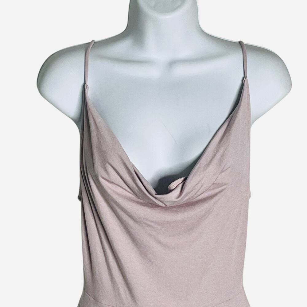 NWT ASOS Slip Dress Sz 4 Petite Stretch Spaghetti Straps Tulip Hem Blush Pink - Picture 3 of 9